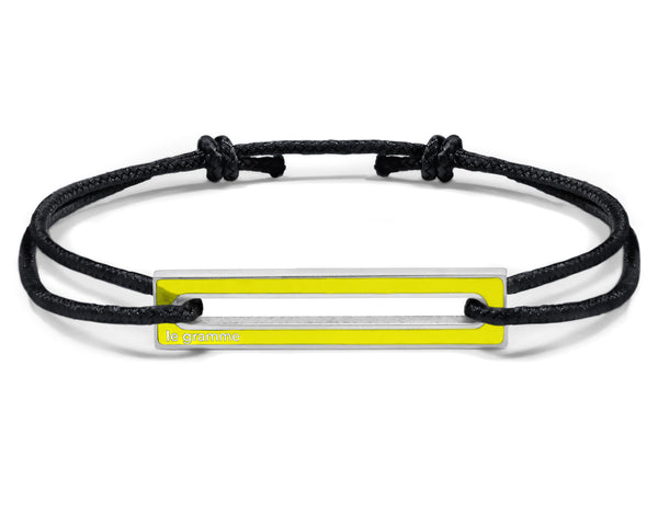 bracelet cordon laqué jaune le 1,7g