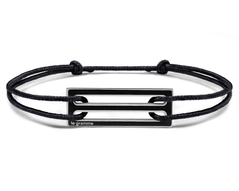 lacquered black cord bracelet le 2,5g