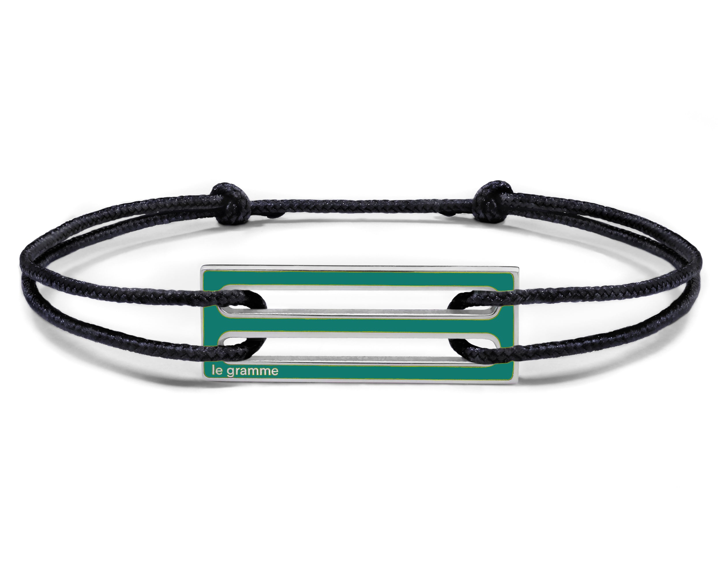 bracelet cordon laqué vert le 2,5g