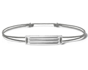 bracelet cordon gris godron le 5g