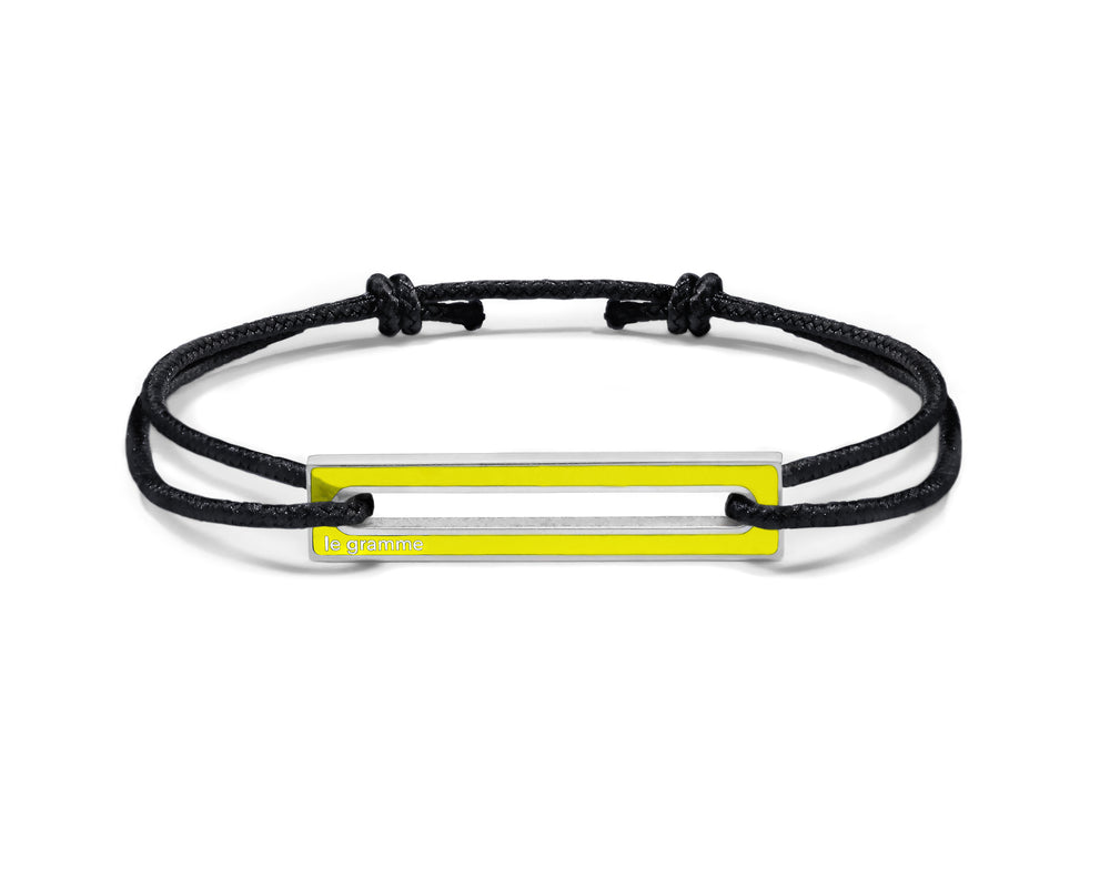 bracelet cordon laqué jaune le 1,7g