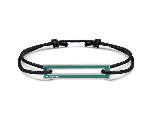 bracelet cordon laqué vert le 1,7g