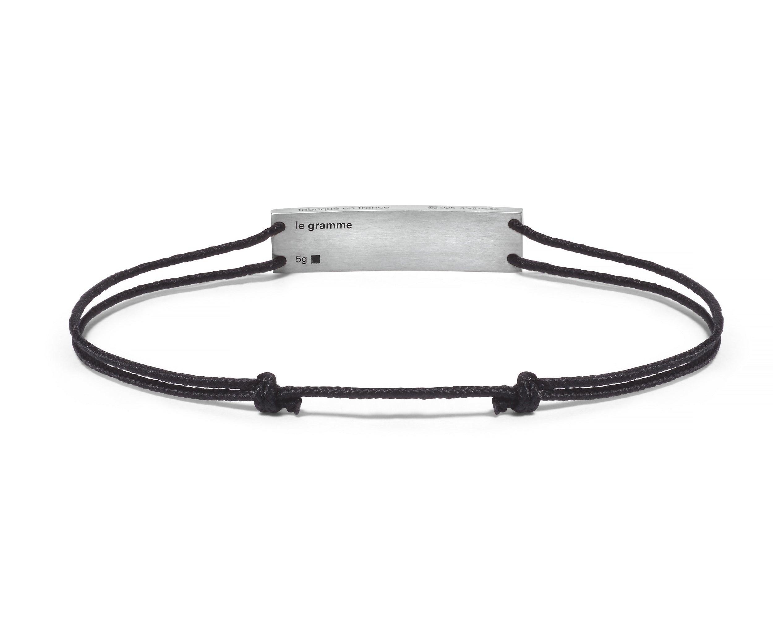 bracelet cordon noir godron le 5g