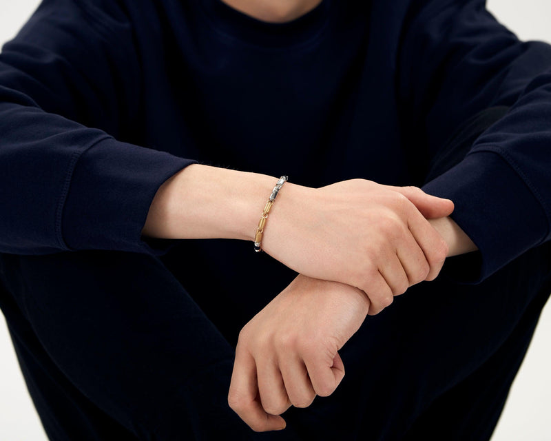 bracelet-segment-argent-925-or-jaune-18ct-27g-bijoux-pour-homme